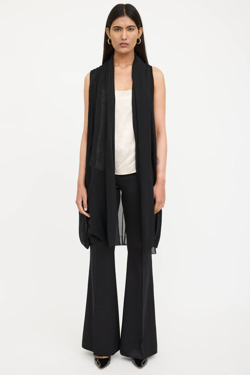 The Row Silk Sheer Draped Vest