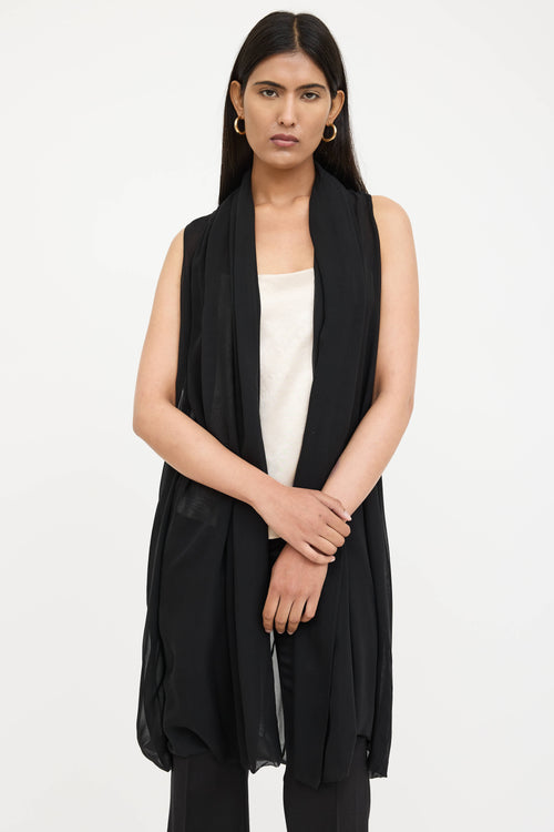 The Row Silk Sheer Draped Vest