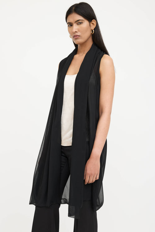 The Row Silk Sheer Draped Vest