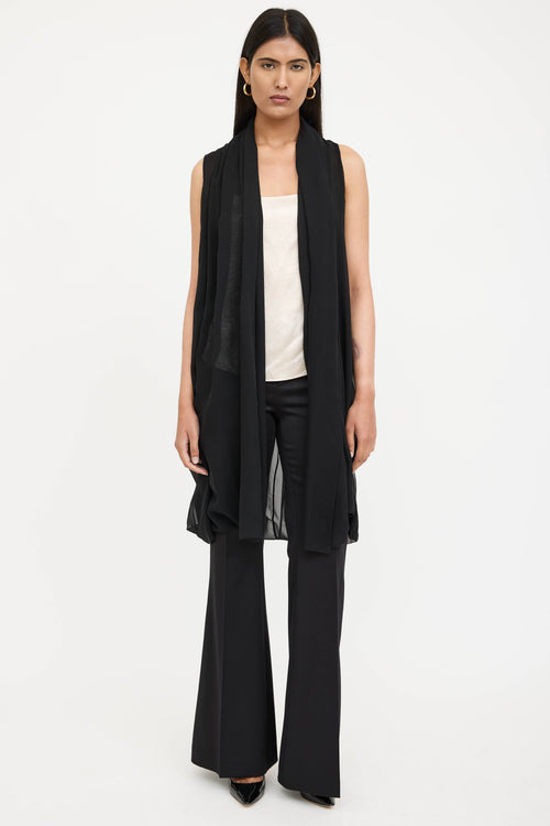 The Row Silk Sheer Draped Vest