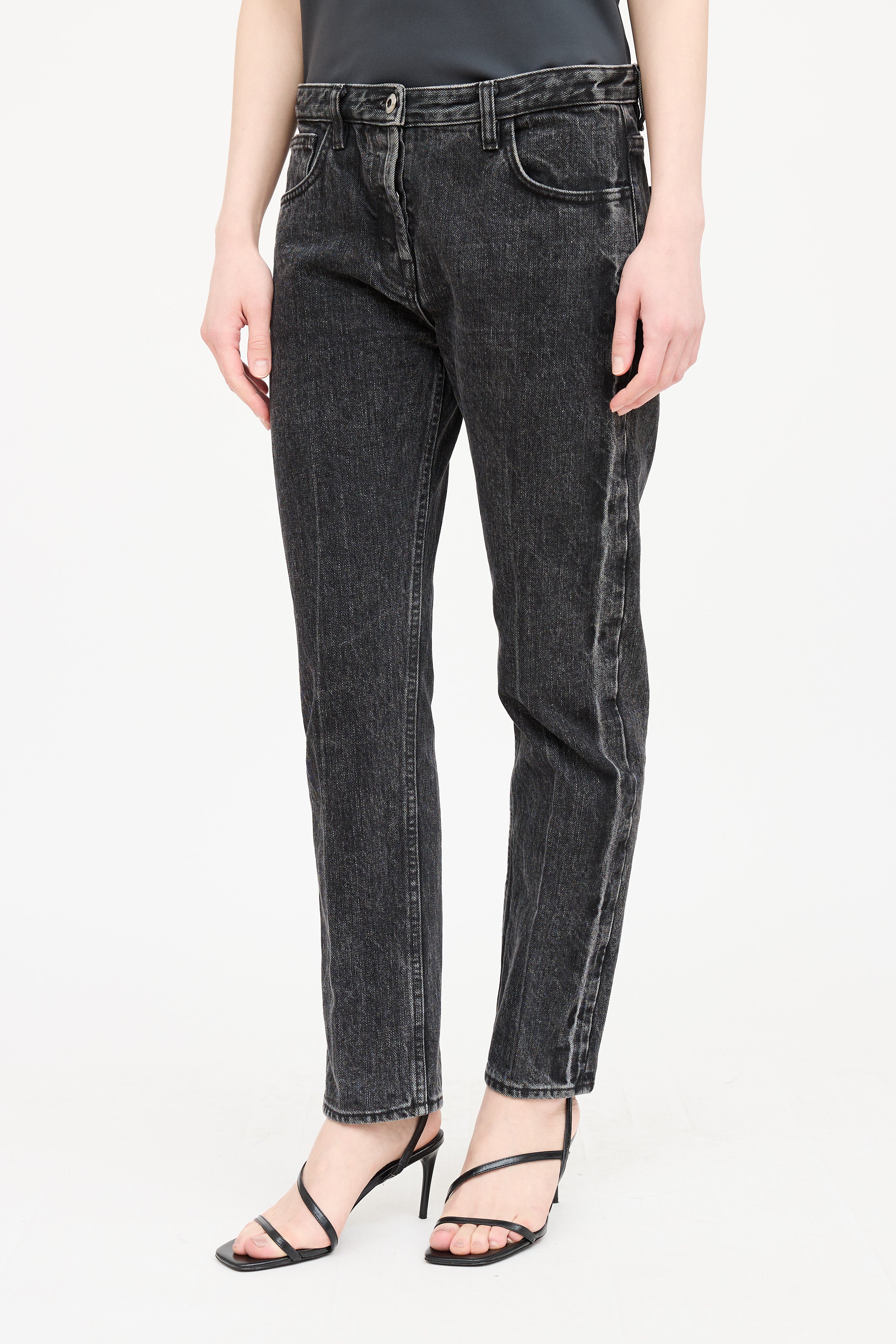 The Row Black Washed Slim Straight  Jean
