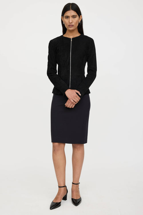 The Row Suede Peplum Jacket