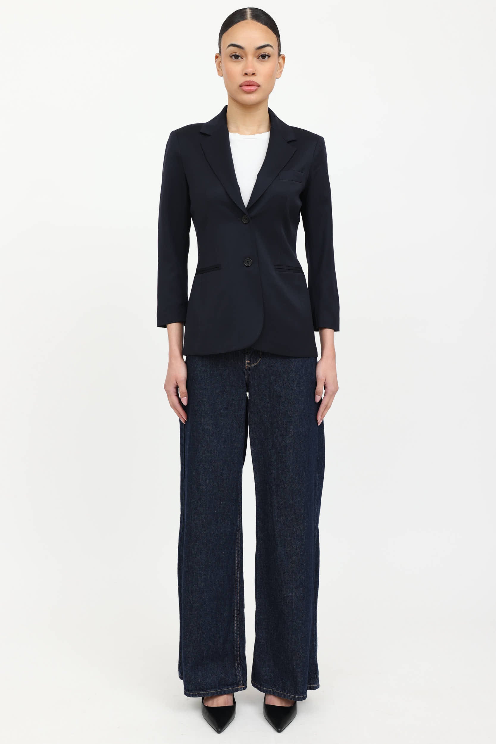 Wool Single Breasted Blazer