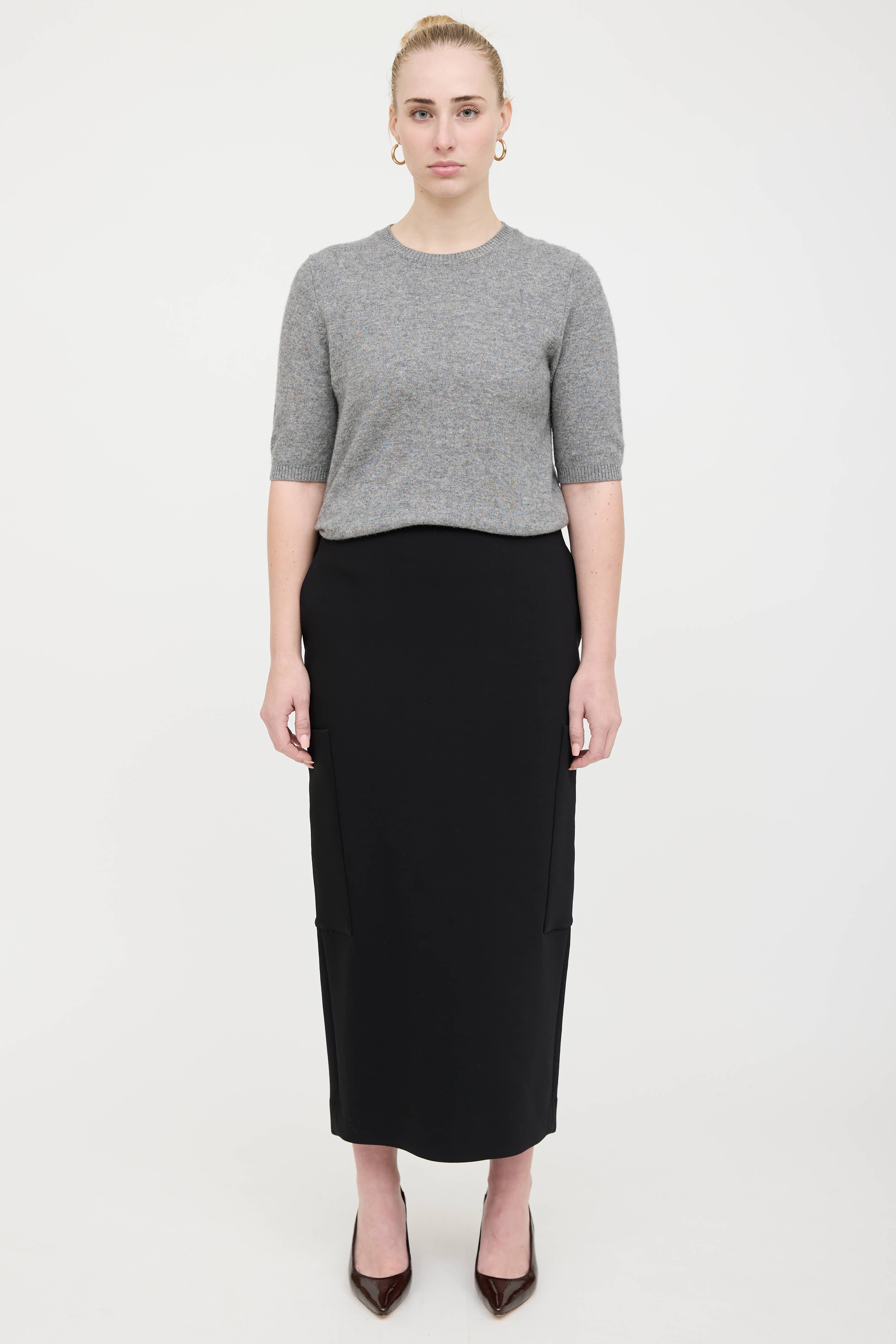 The Row Wool Two Pocket Skirt