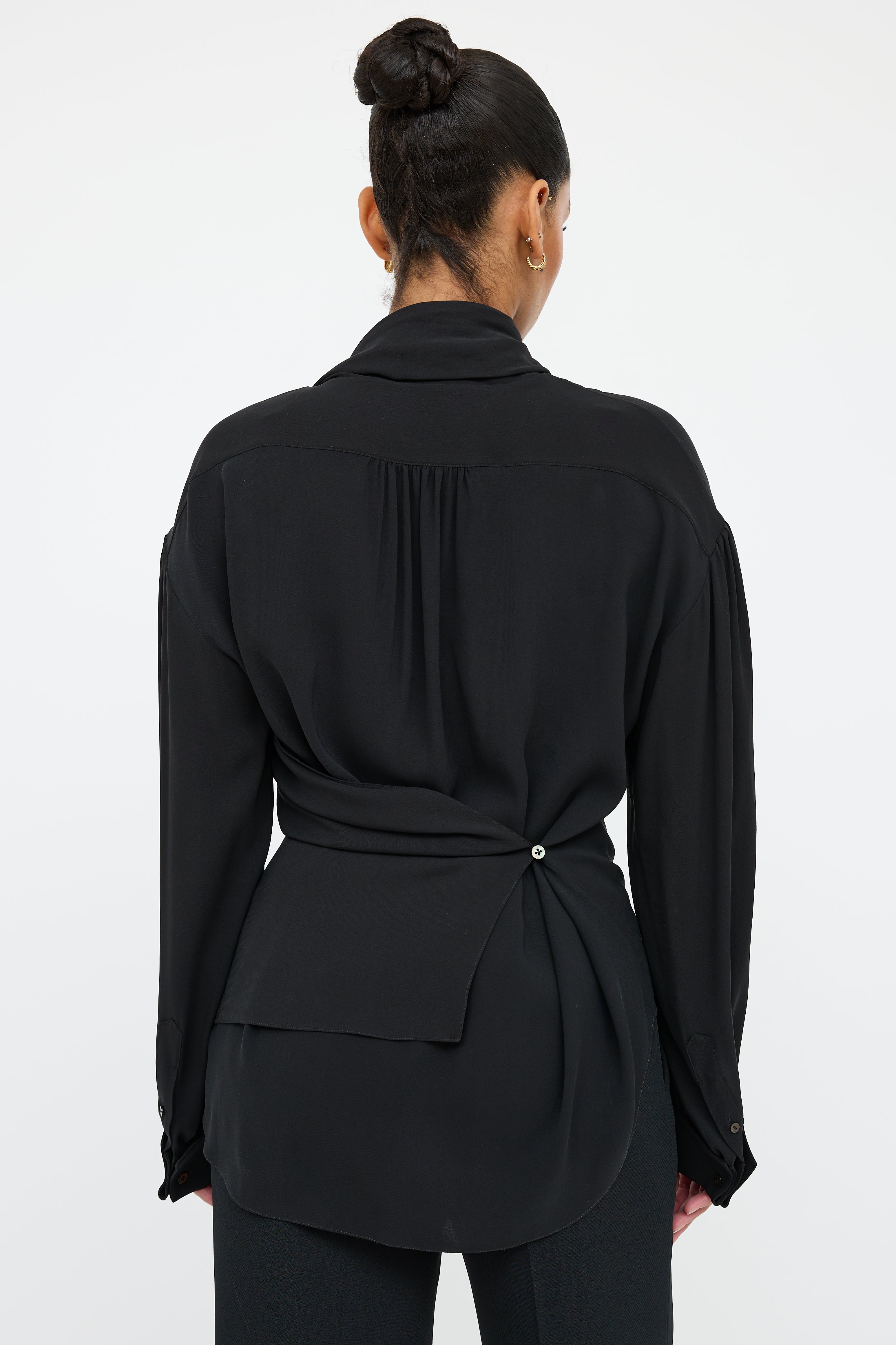 The Row Black Silk Layered Shirt
