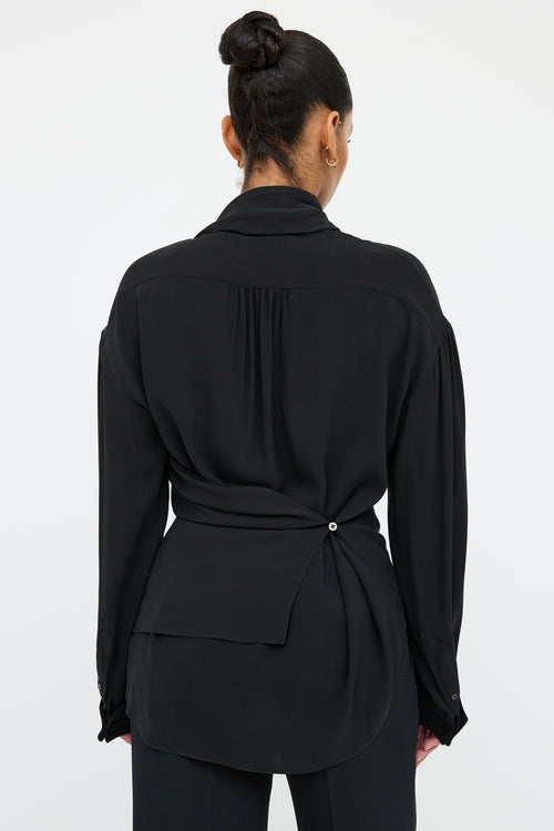 The Row Black Silk Layered Shirt