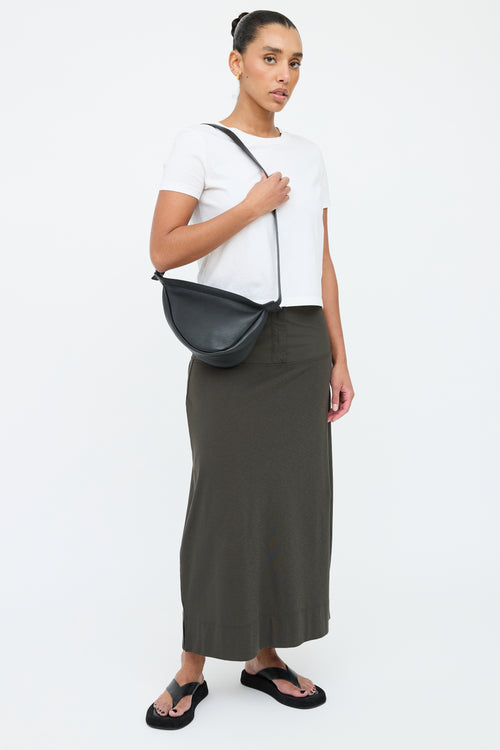 The Row Black Leather Slouchy Banana Bag