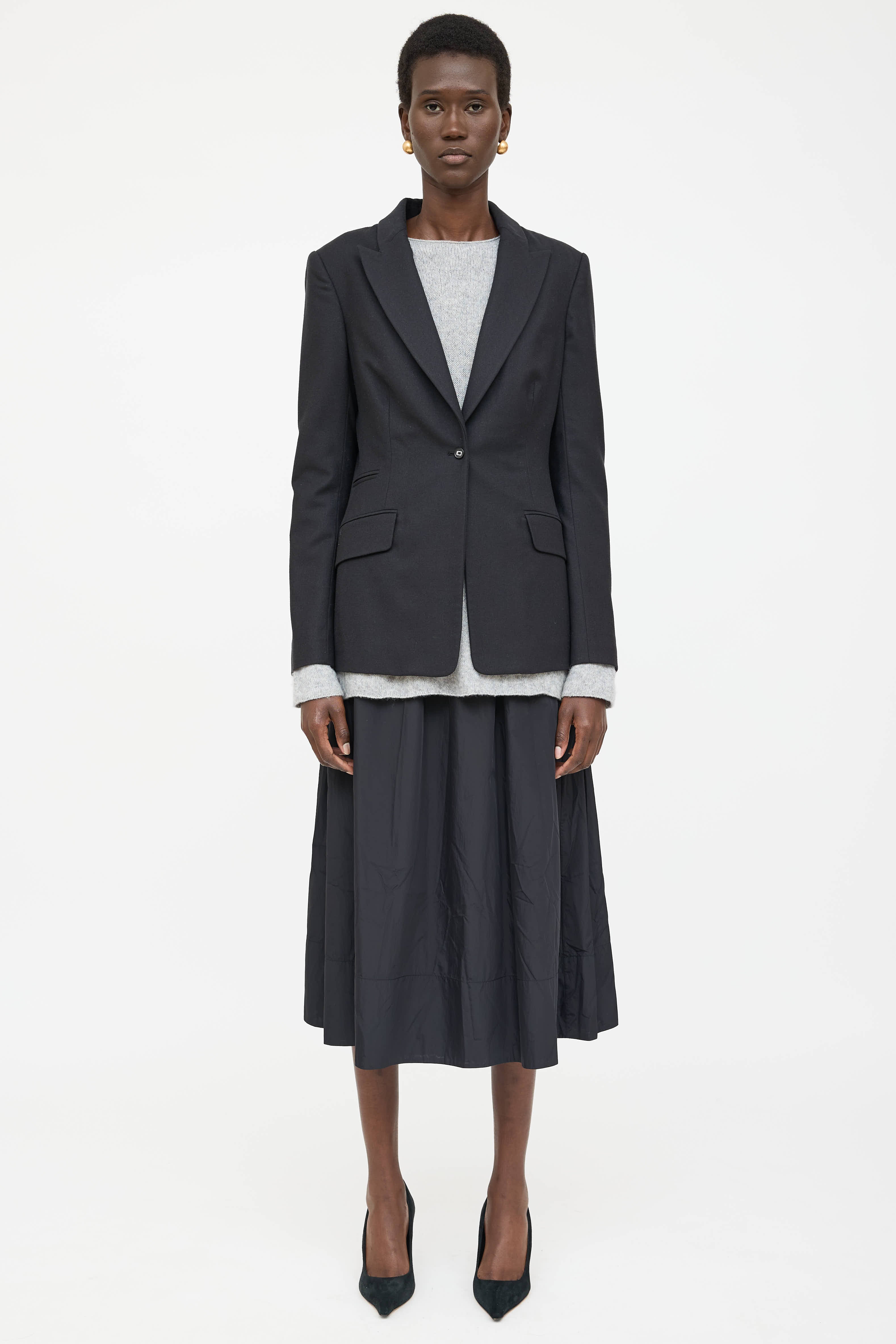 The Row Wool Peak Lapel Blazer