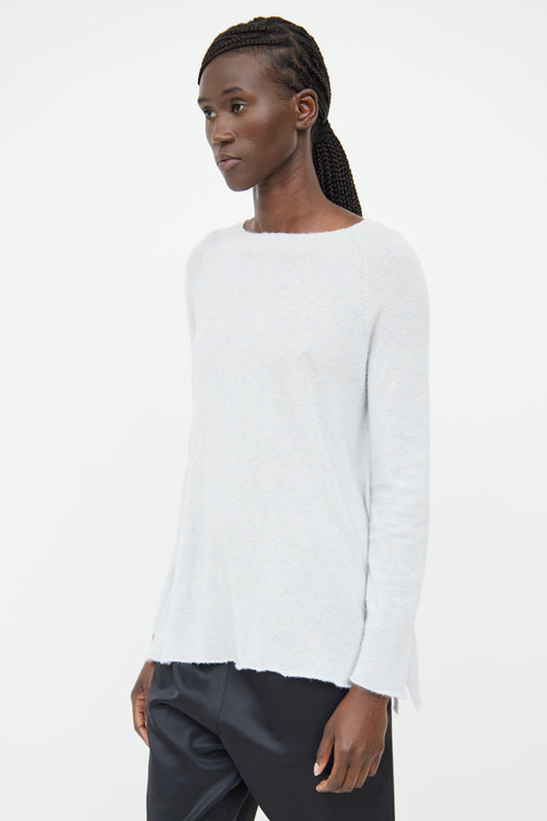 The Row Blue Cashmere & Silk Long Sleeve Sweater