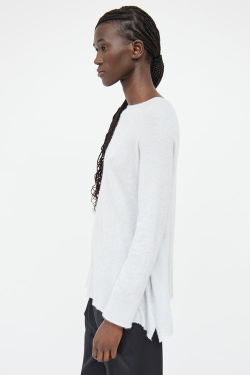 The Row Blue Cashmere & Silk Long Sleeve Sweater