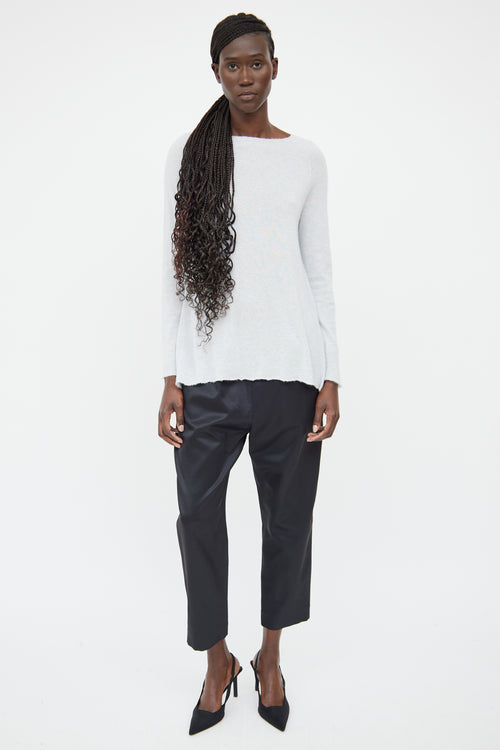 The Row Blue Cashmere & Silk Long Sleeve Sweater