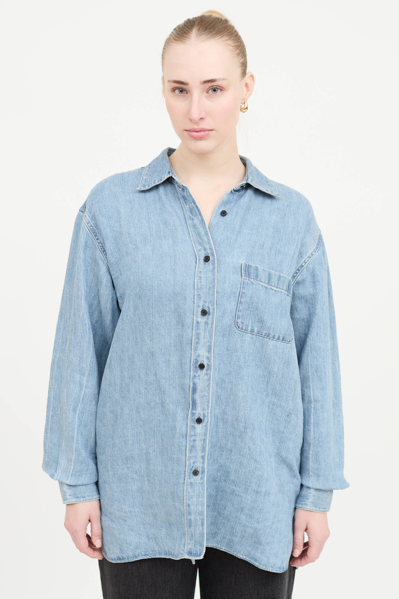 The Row Linen Nesson Button Up Shirt