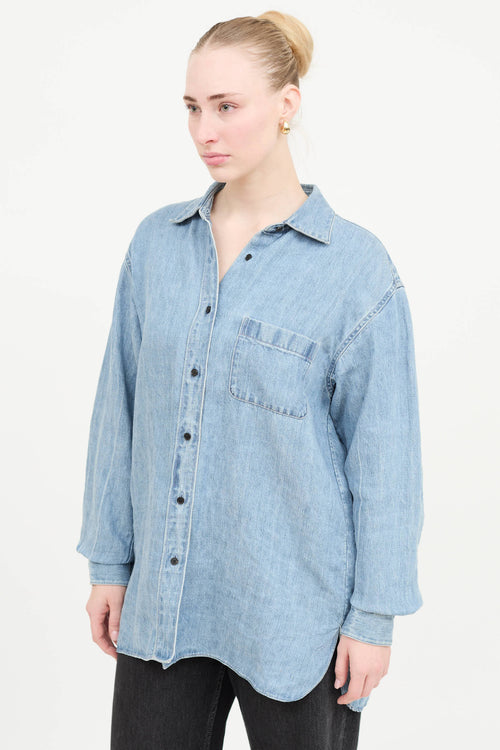 The Row Linen Nesson Button Up Shirt