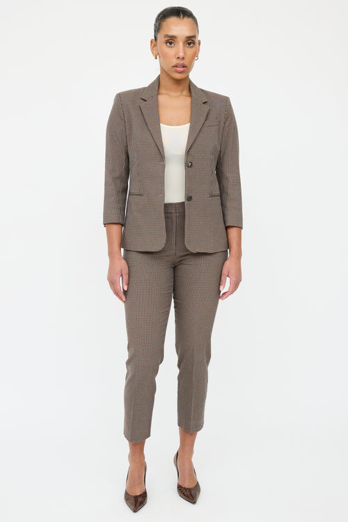 The Row Brown & Black Houndstooth Suit