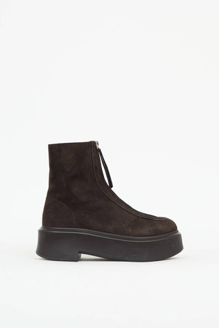 The Row Suede Zipped Ankle Boot