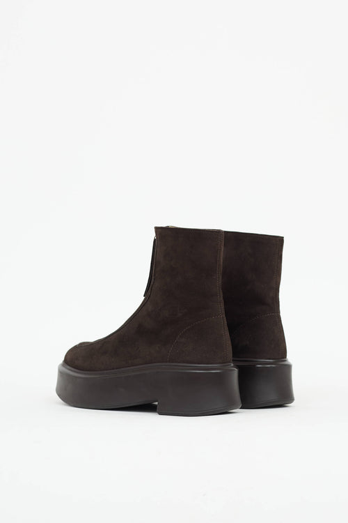The Row Suede Zipped Ankle Boot