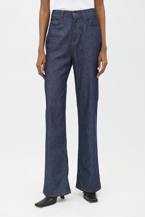 The Row Chambray Flared Jeans