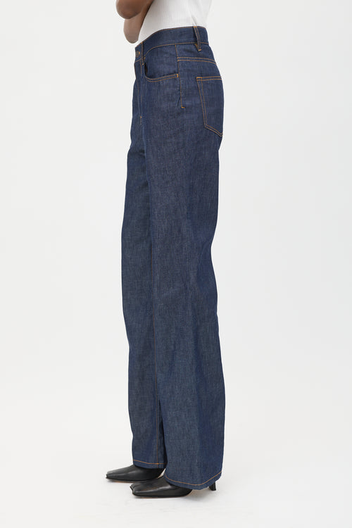 The Row Chambray Flared Jeans