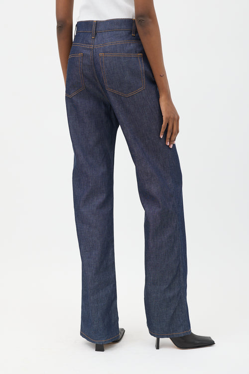 The Row Chambray Flared Jeans