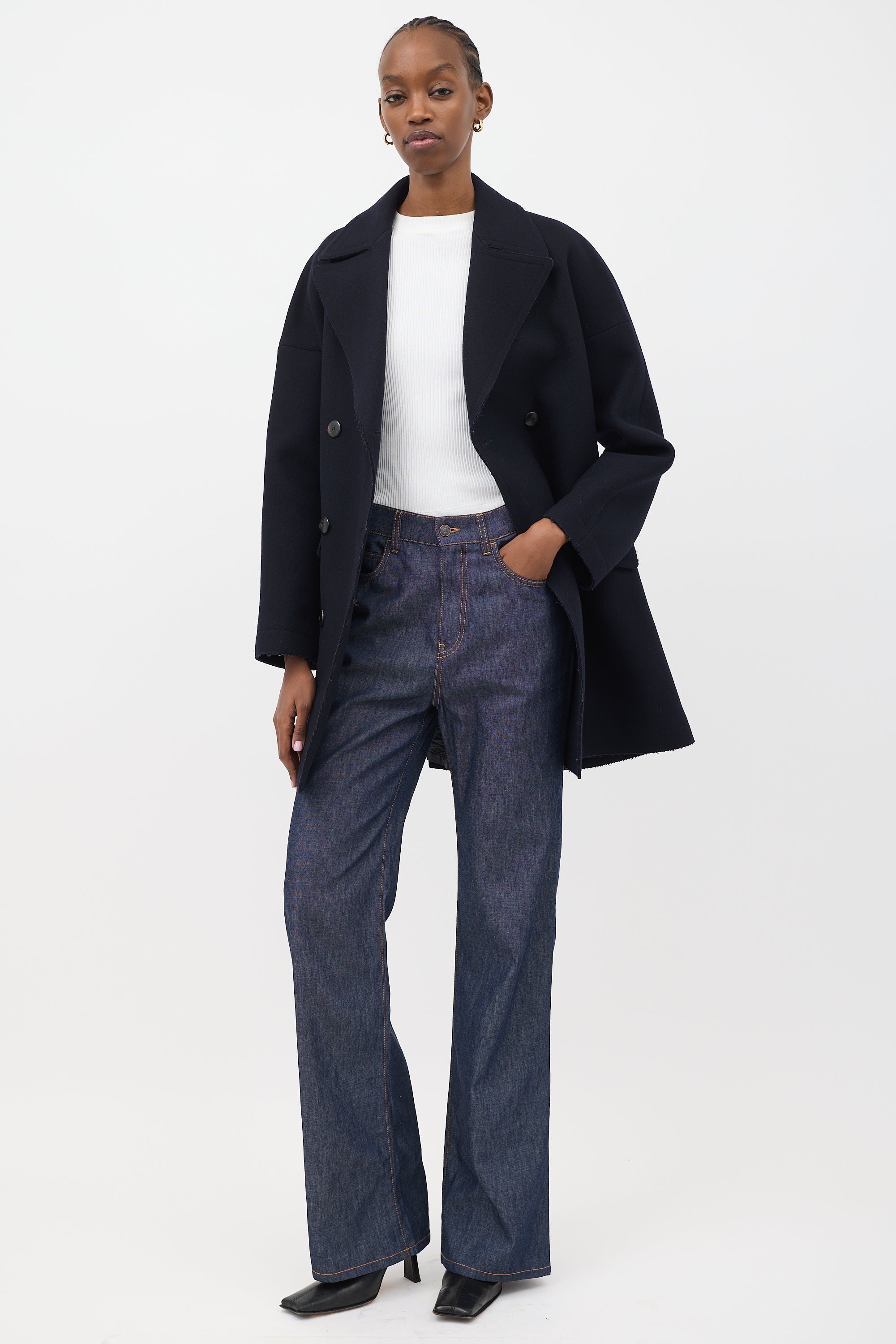 The Row Chambray Flared Jeans