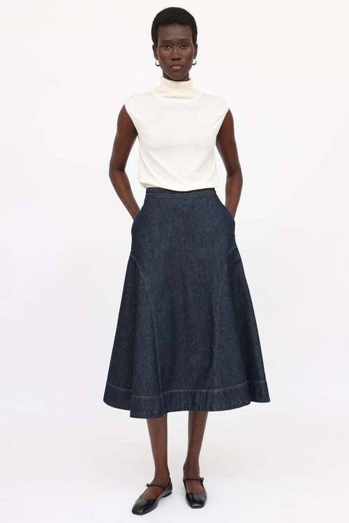 The Row Merino Turtleneck Sleeveless Top