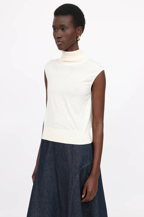 The Row Merino Turtleneck Sleeveless Top