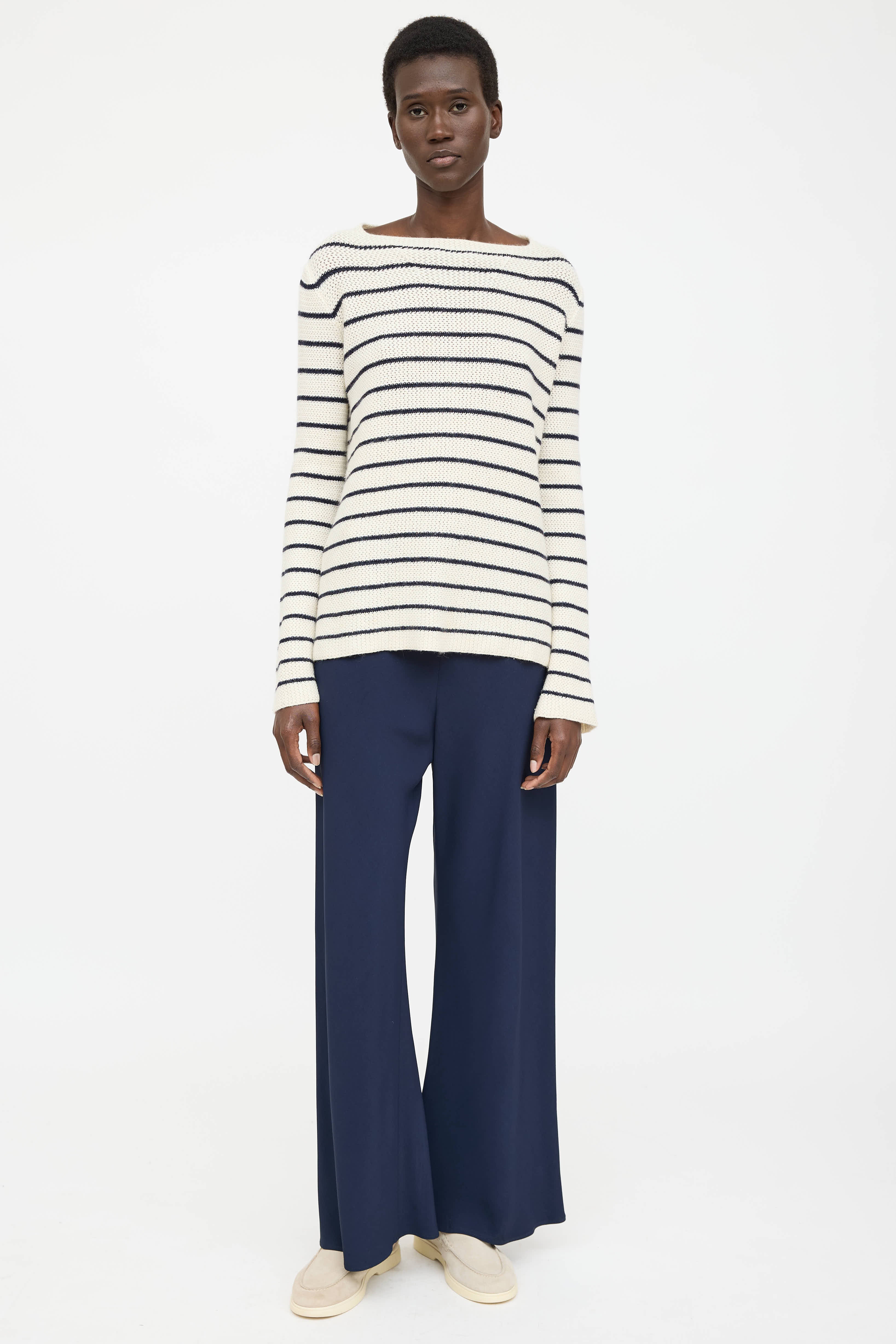 The Row Cashmere Striped Knit Sweater