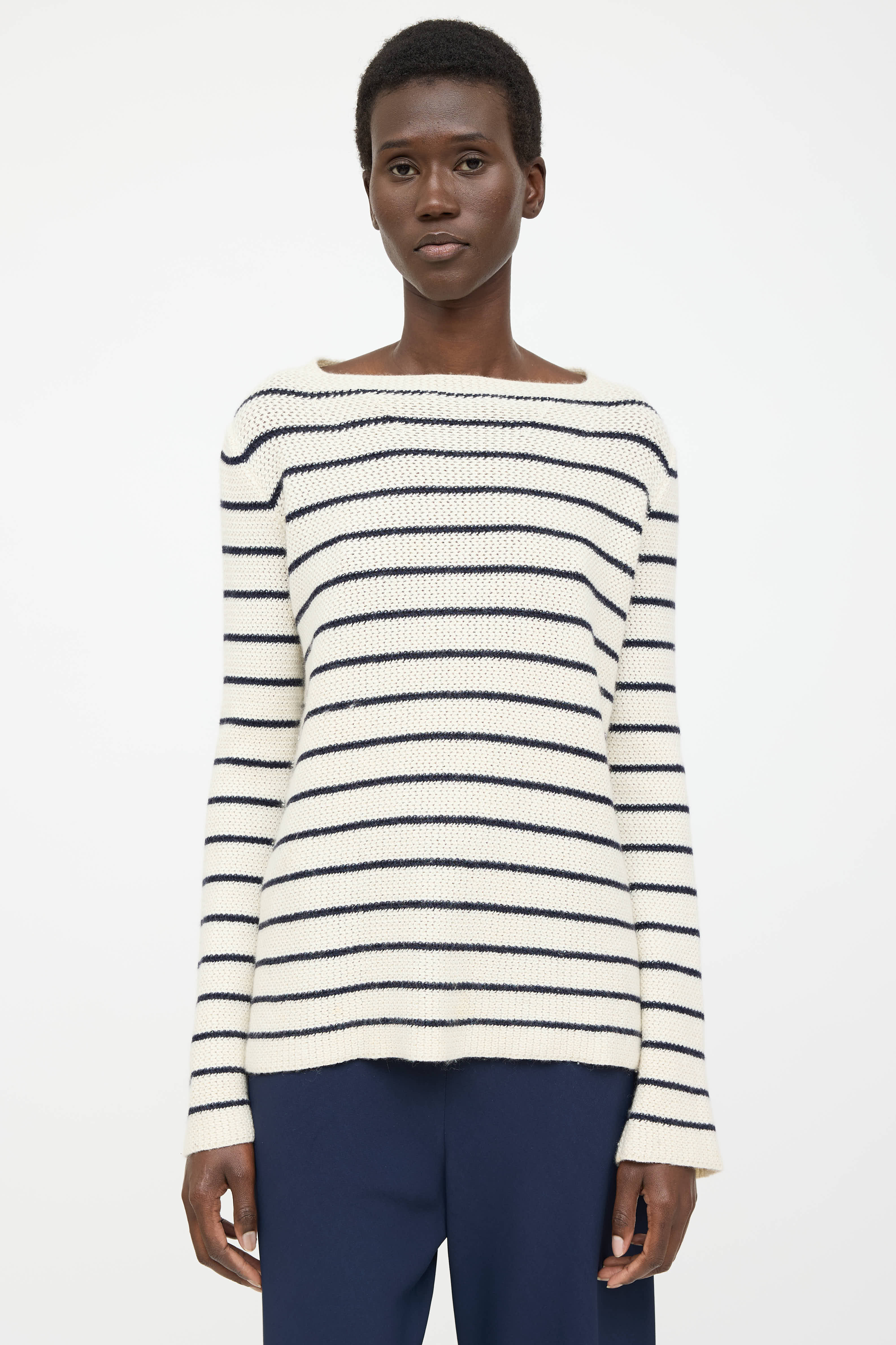 The Row Cashmere Striped Knit Sweater