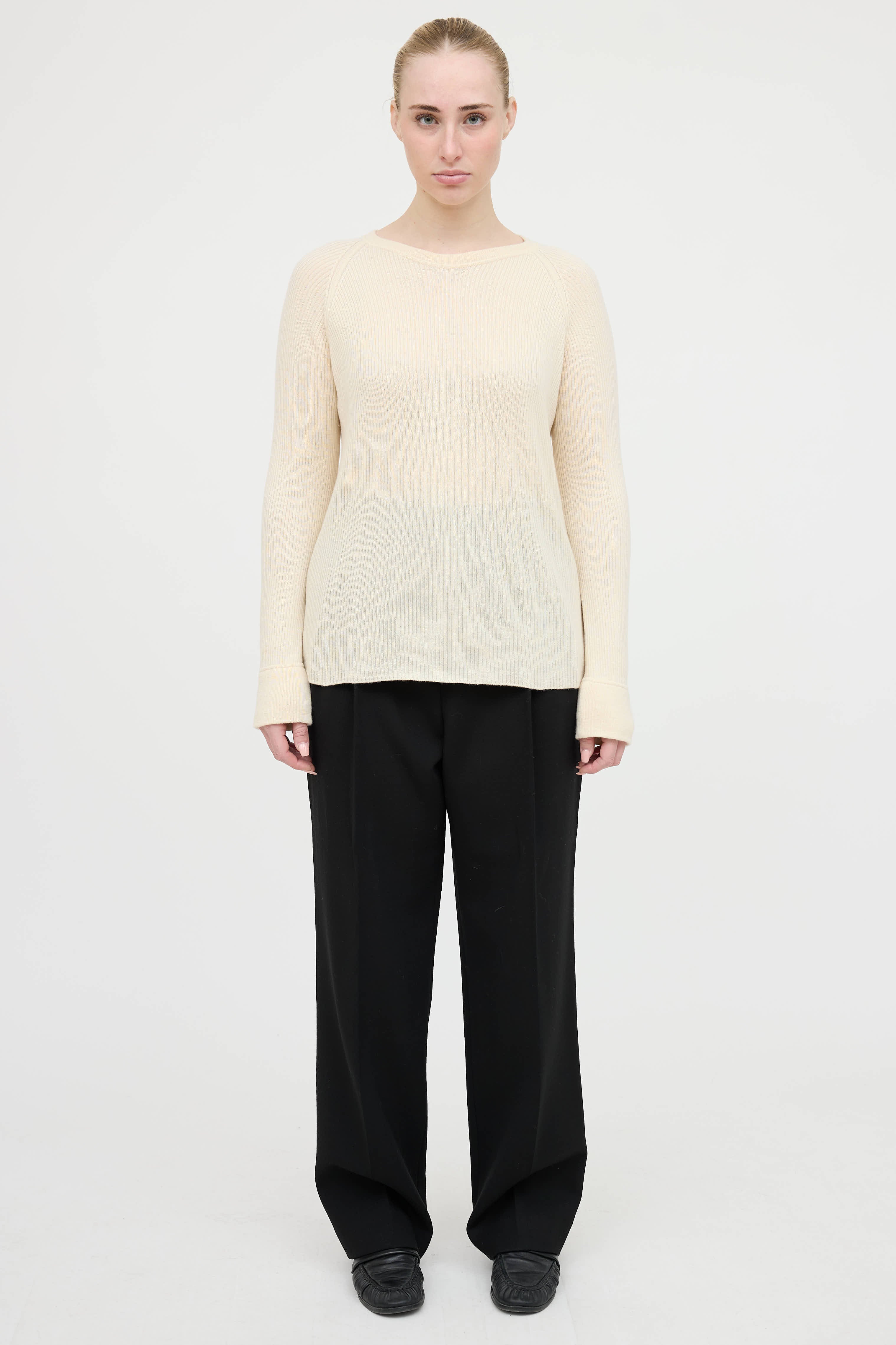 The Row Cashmere Ribbed Top