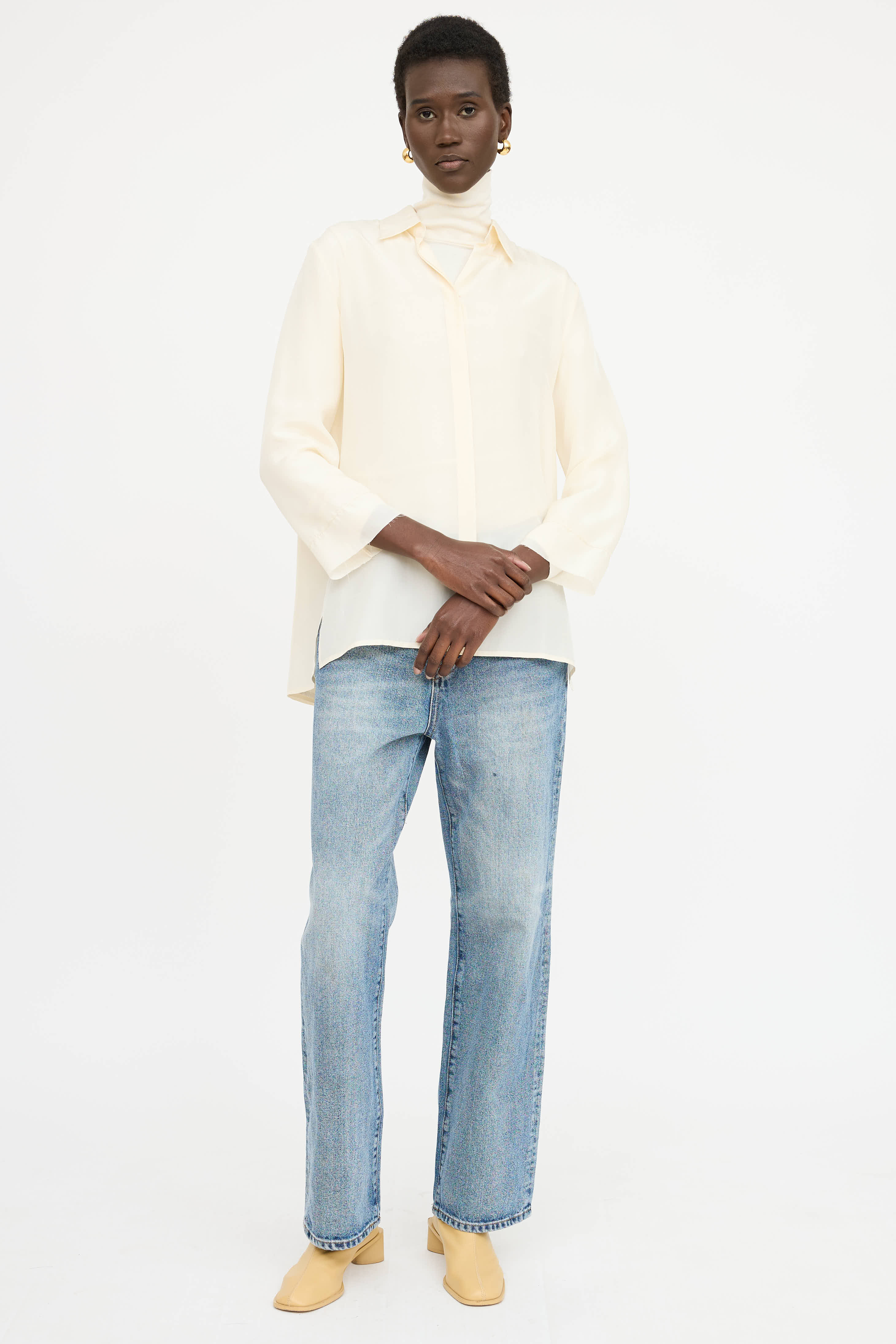 The Row Silk Button Up Shirt