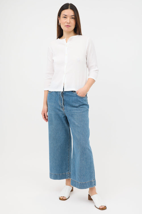 The Row Edna Wide Leg Cropped Jeans