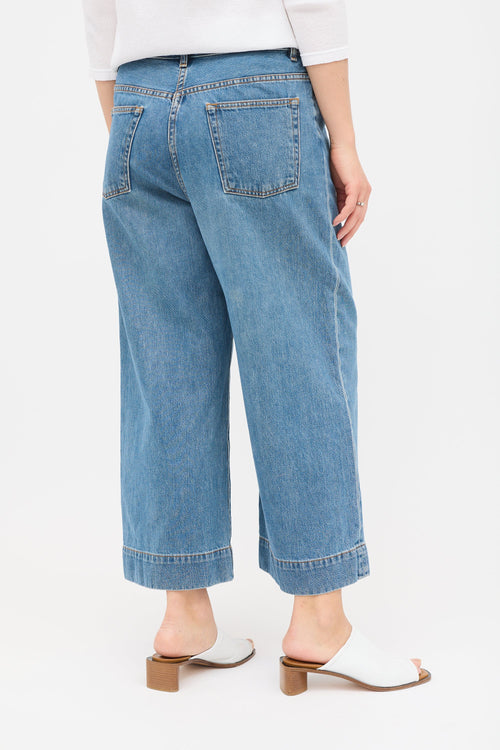 The Row Edna Wide Leg Cropped Jeans