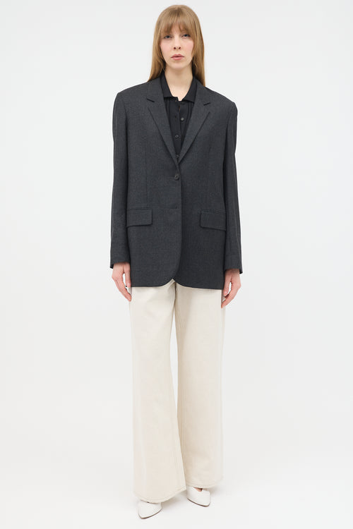 The Row Wool Single Breasted Blazer