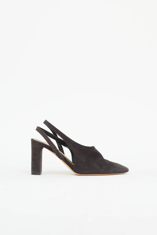 The Row Suede Camil Slingback Pump