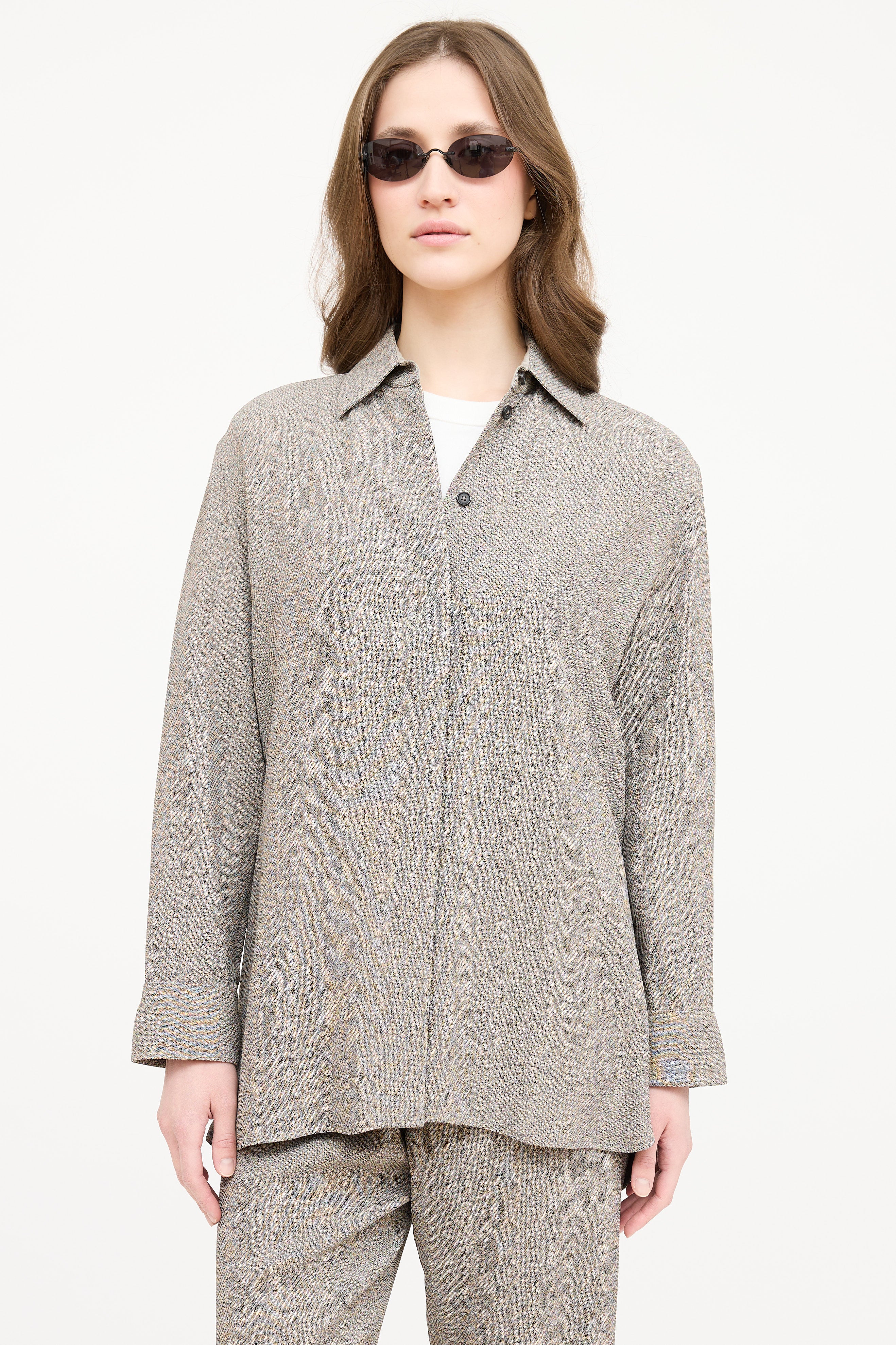 The Row Brown Button Down Top