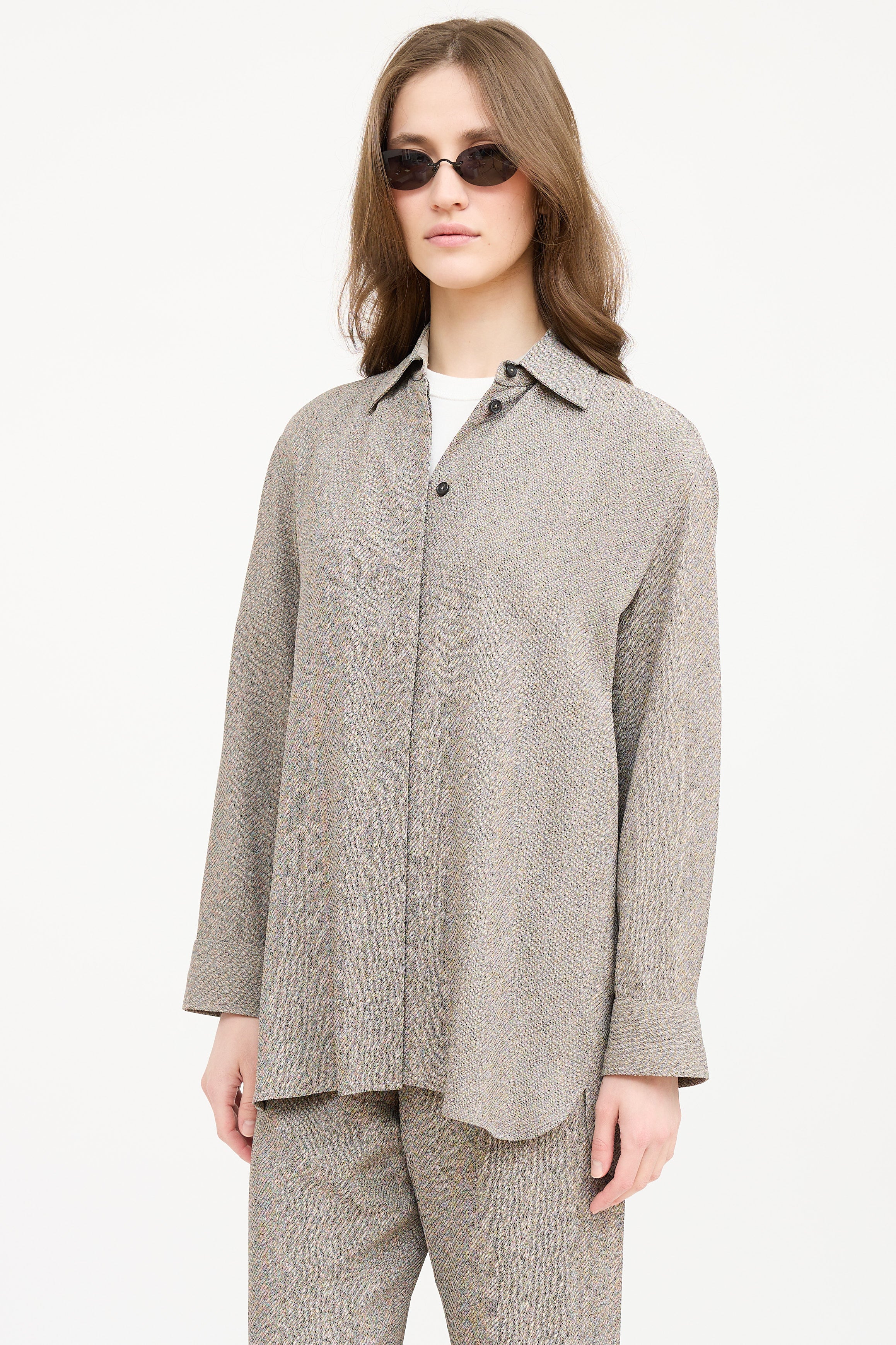 The Row Brown Button Down Top