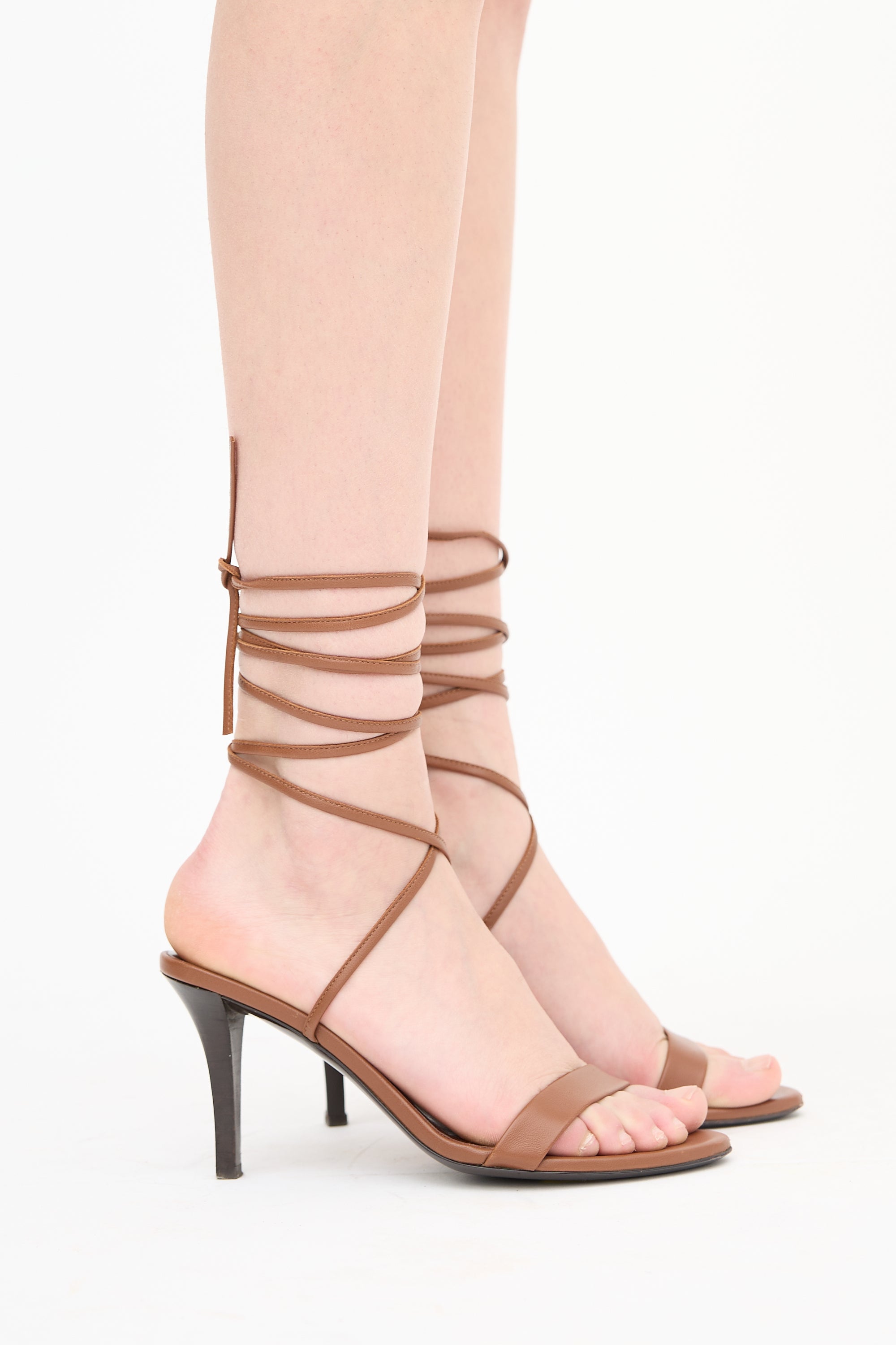 The Row Leather Maud Wrapped Heel