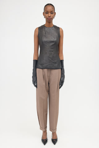 The Row Leather Sleeveless Top