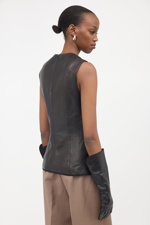 The Row Leather Sleeveless Top