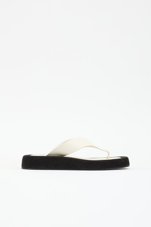 The Row Leather & Suede Ginza Sandal
