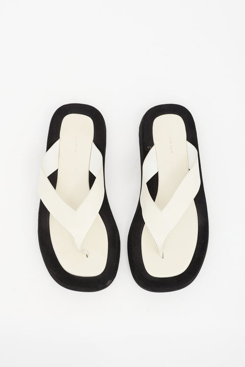 The Row Leather & Suede Ginza Sandal