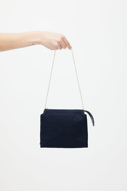 The Row Navy & Gold Nu Twin Woven Bag
