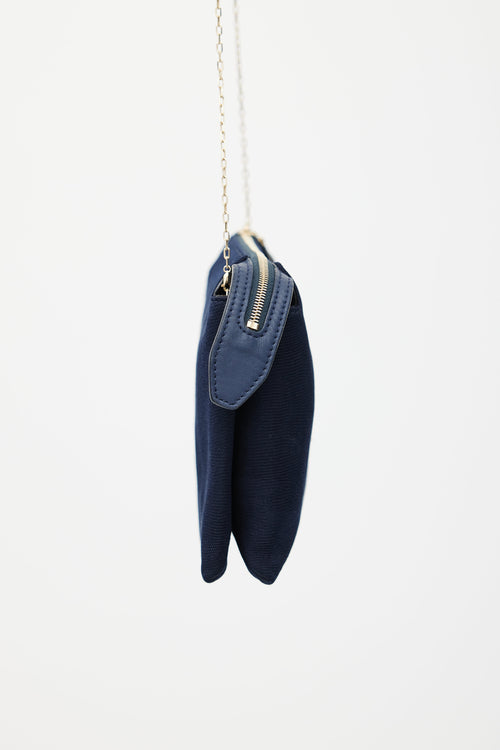 The Row Navy & Gold Nu Twin Woven Bag