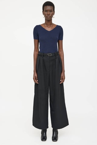 The Row Ribbed V-Neck T-Shirt