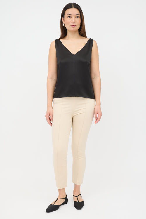 The Row Satin V-Neck Tank Top