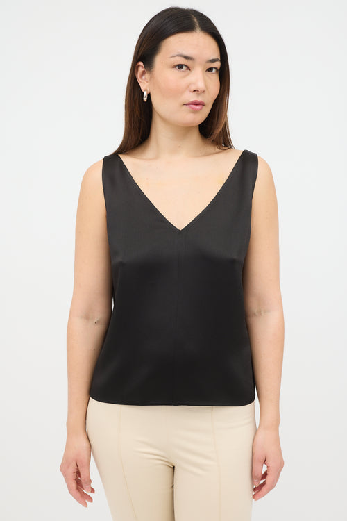 The Row Satin V-Neck Tank Top
