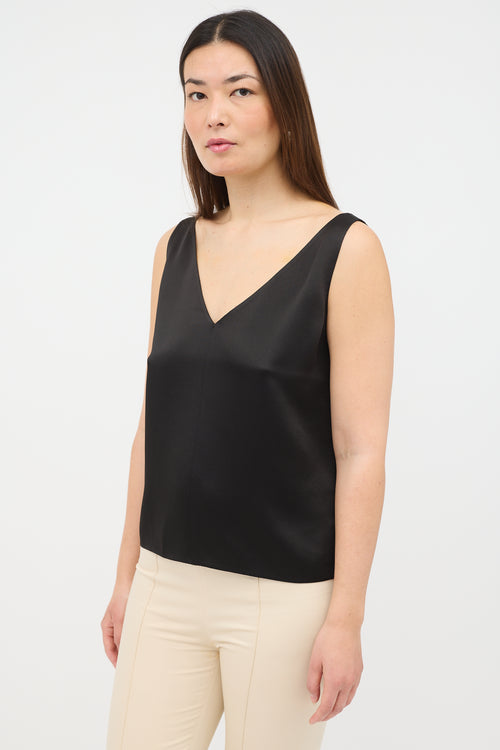 The Row Satin V-Neck Tank Top