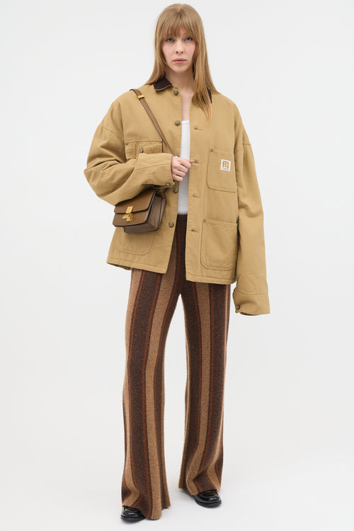 The Row Cashmere & Silk Stripe Lounge Pant