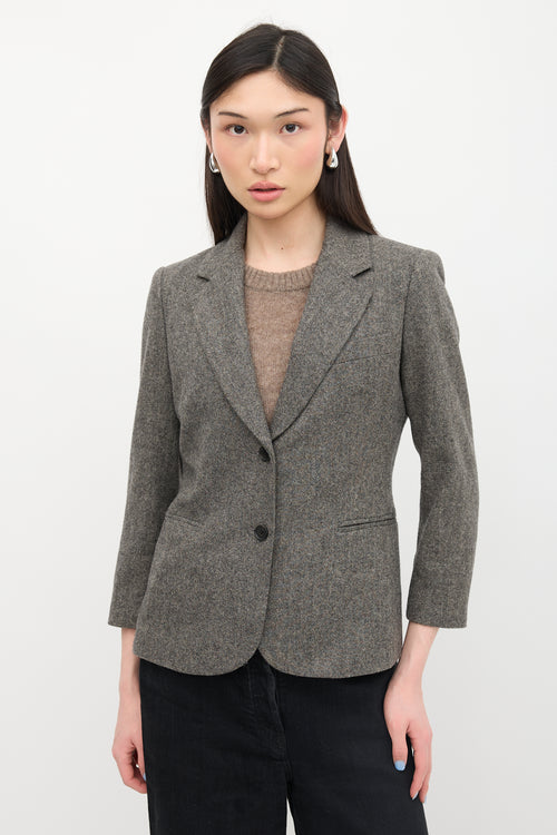 The Row Wool Herringbone Blazer