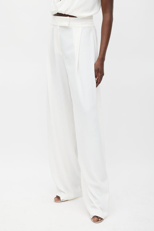 The Sei White V-Neck Tie Top & Pant Set